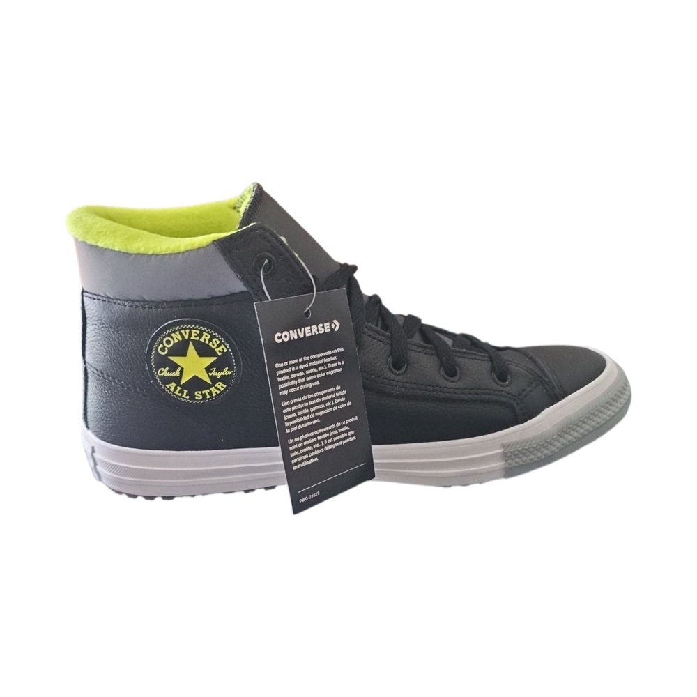 Converse Black and Neon Green High-Top Boots